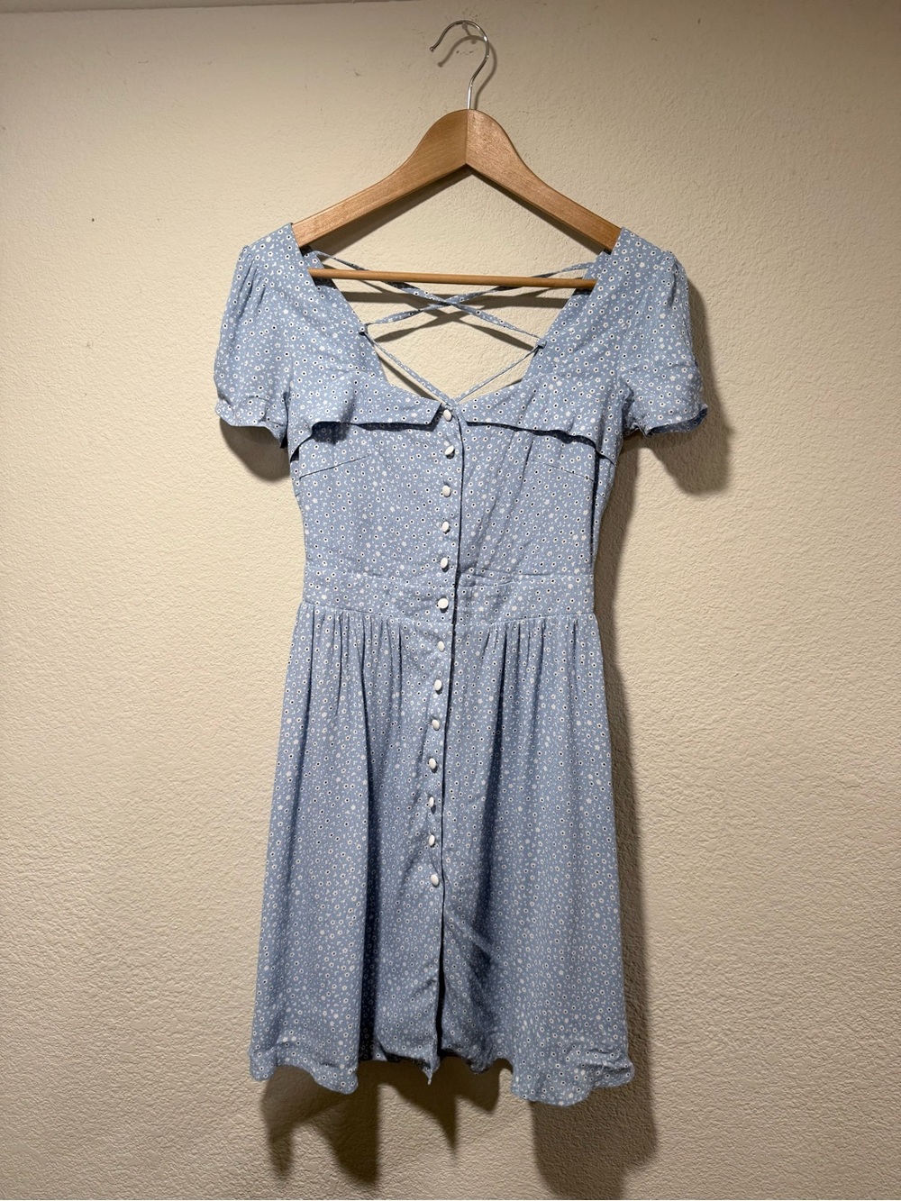 GAÂLA Estella Light Blue Floral Button-Front Women’s Dress